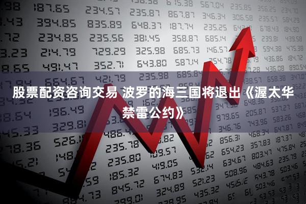 股票配资咨询交易 波罗的海三国将退出《渥太华禁雷公约》